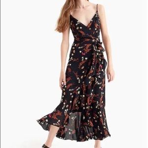 Jcrew flounce wrap dress midi maxi 8 NWT